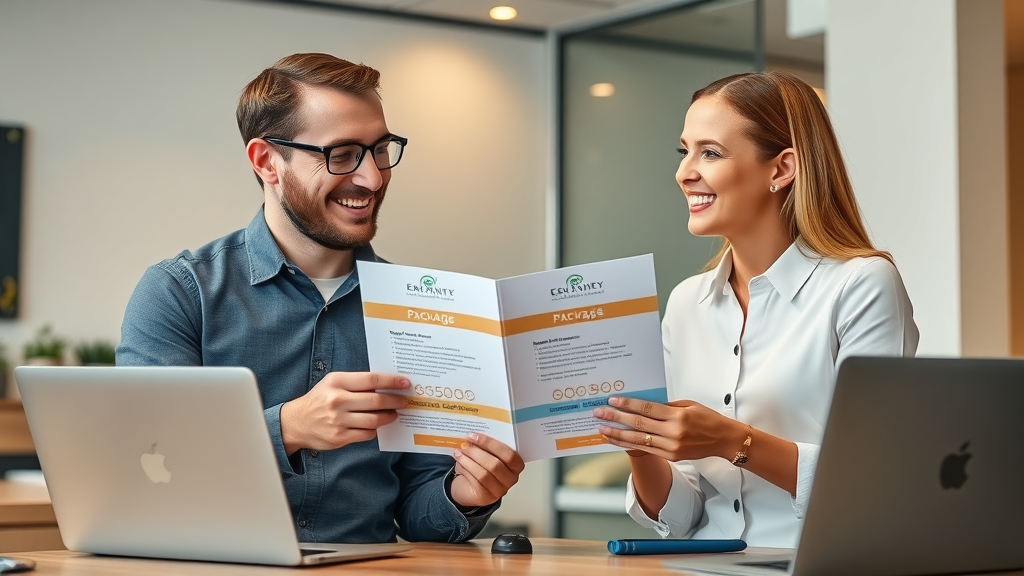 Mandurah ecommerce website package - Web designer consulting with small business on web design options