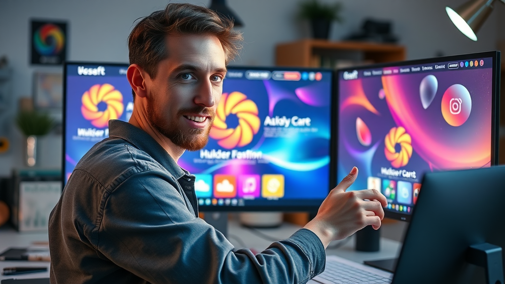 skilled graphic designer integrating a colorful logo into a responsive Mandurah website homepage layout