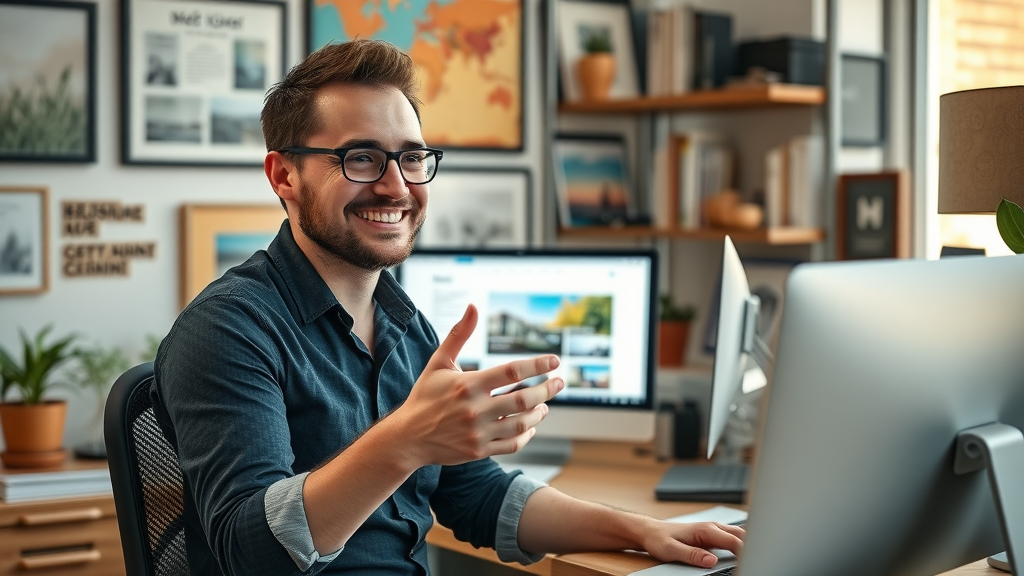 friendly local web designer Mandurah presenting website mockups small business quality web